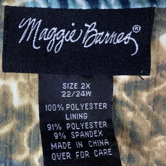 Maggie Barnes Catherines 2X 22 24 Top Tunic Shirt Sheer Snakeskin Animal Print - Picture 3 of 3